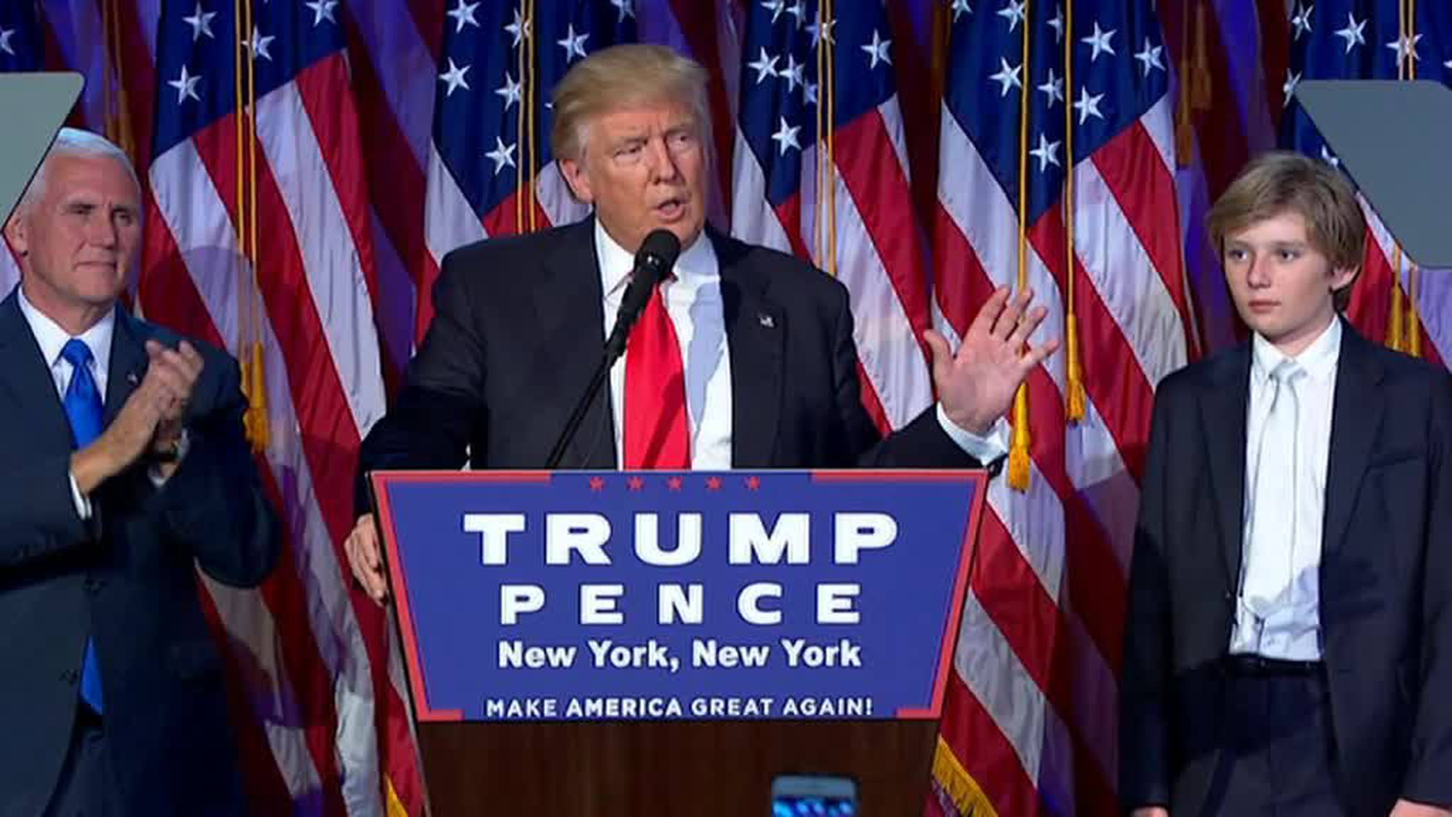 Первое заявление Дональда Трампа после победы на выборах. Видео