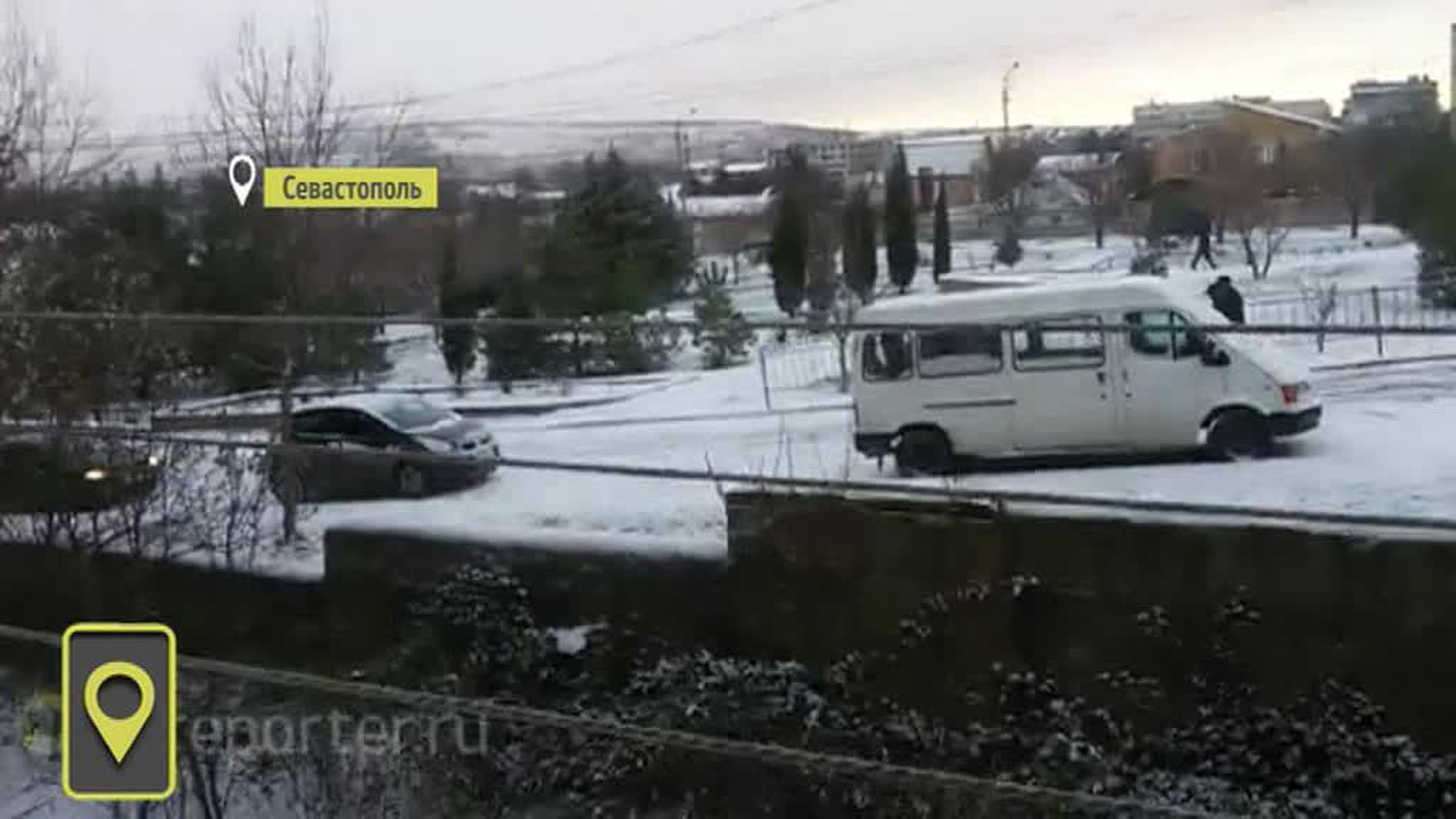 Заледеневший Севастополь. Видео