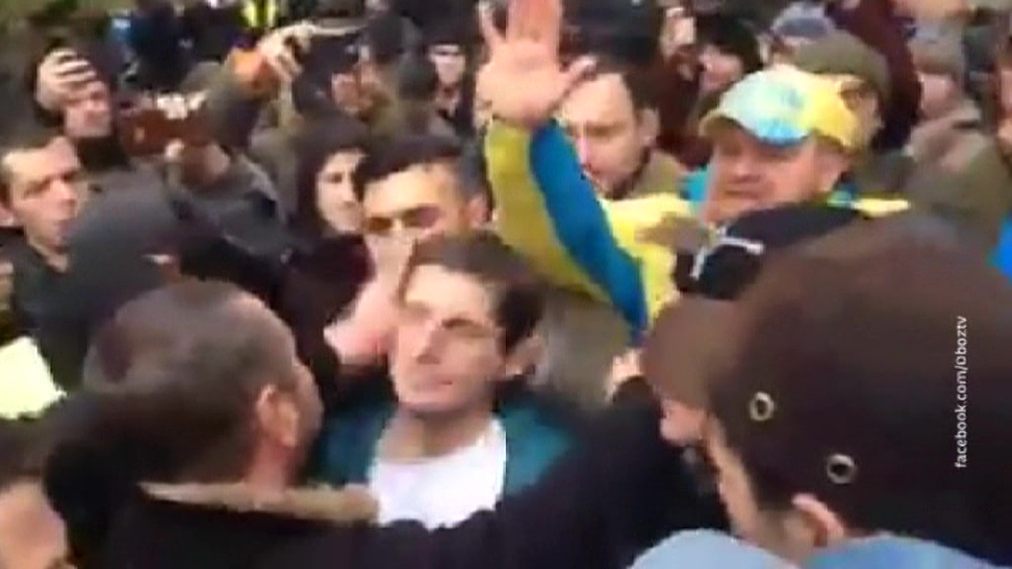 Ukrainian Ministry of Internal Affairs Official Almost Torn to Shreds by Furious Crowd
