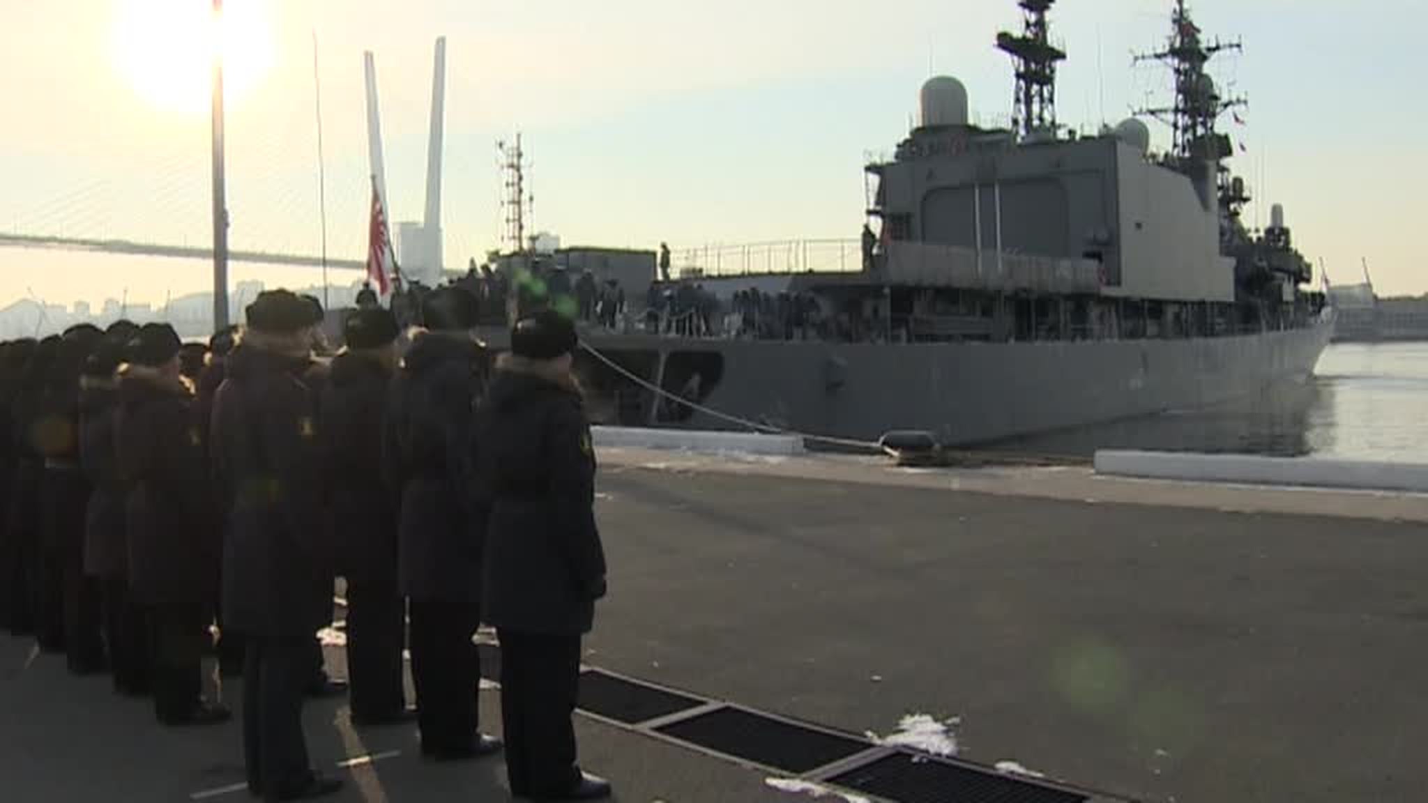 Japanese Destroyer Welcomed In the Vladivostok Harbor For Joint Exercise With Russian Navy
