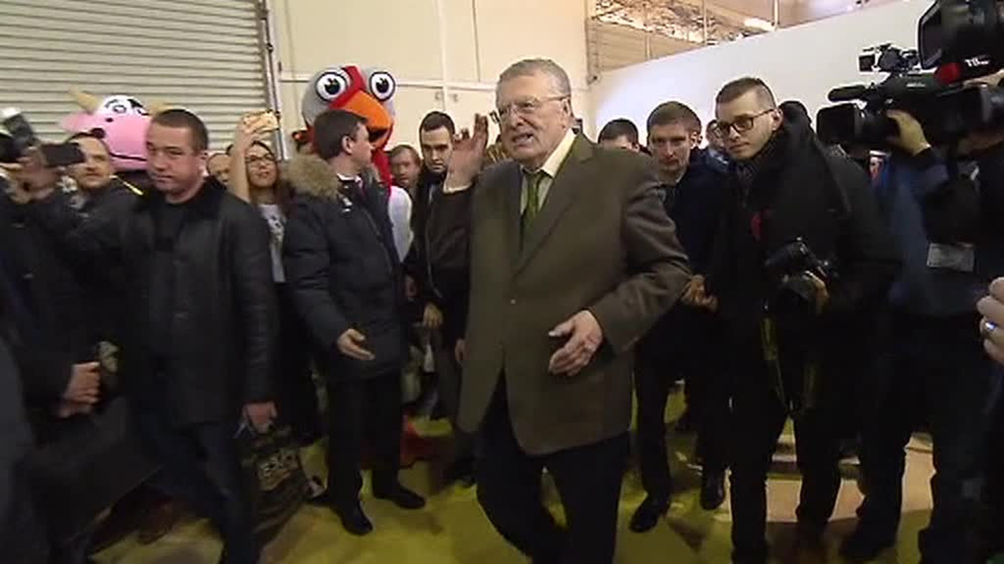 Zhirinovski Makes Important Campaign Visit...to Sample Tasty Snacks From All Around the World