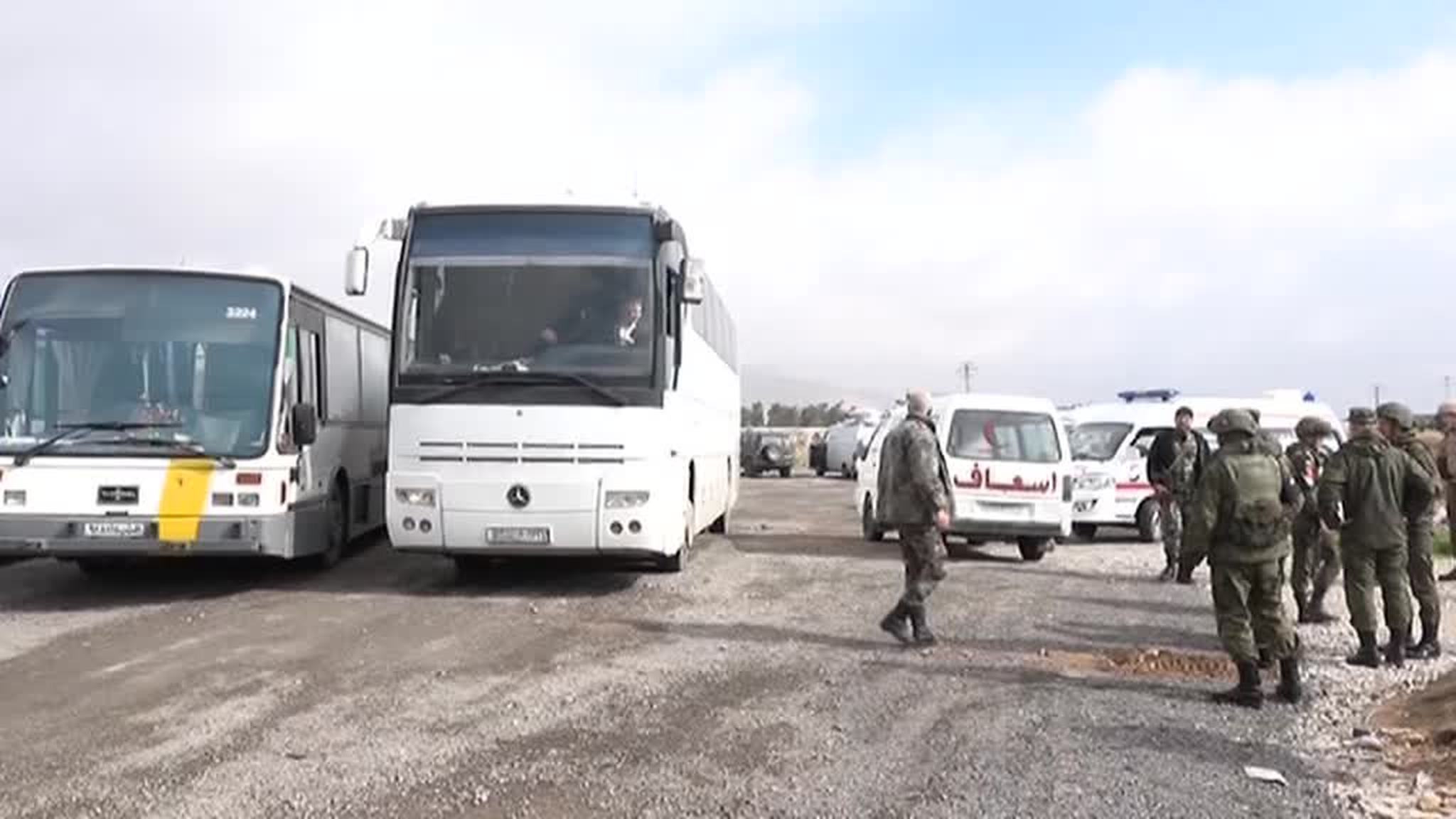 По гуманитарному коридору в Восточной Гуте ведется минометный огонь