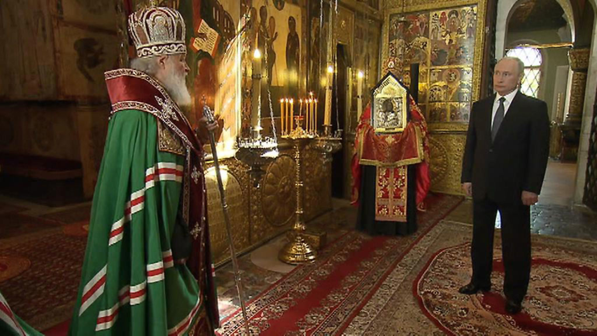 Патриарх совершил молебен в Благовещенском соборе в честь инаугурации президента