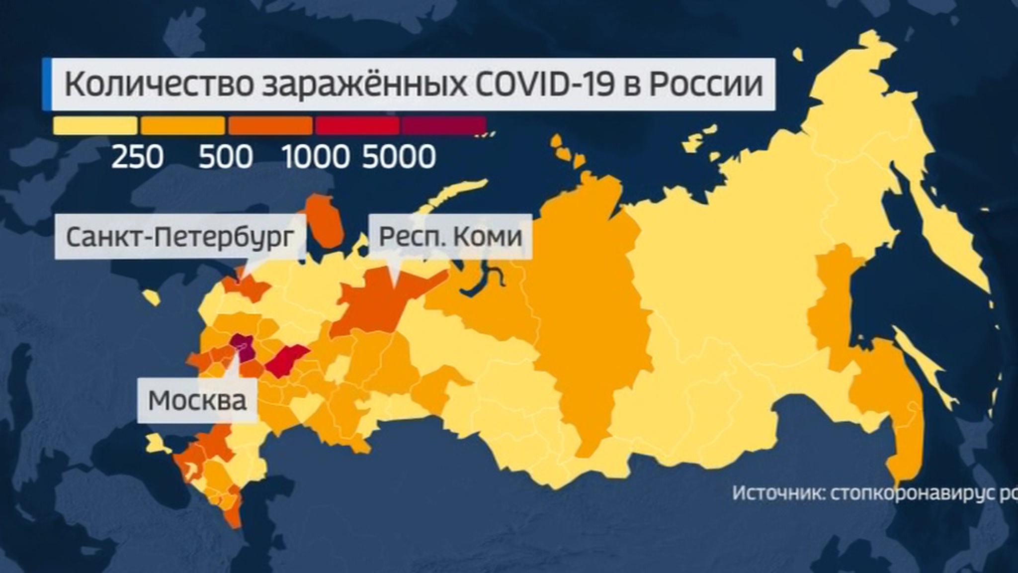 Коронавирус в России: свежая статистика и тестирование новых вакцин