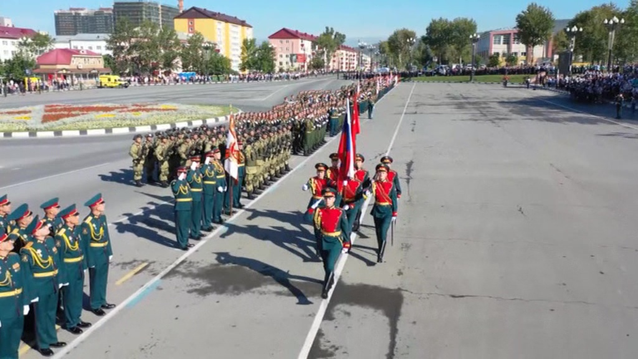 Военный парад в честь окончания Второй мировой войны прошел на Сахалине