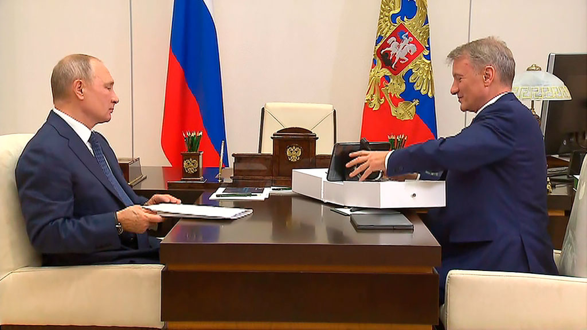 Встреча Владимира Путина с председателем правления "Сбера" Германом Грефом
