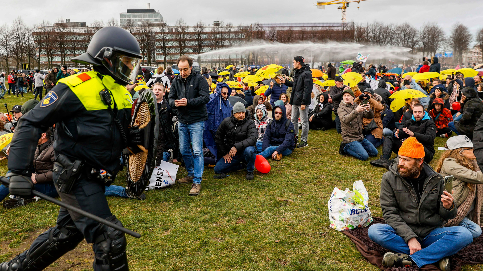 Полиция Гааги задержала около 20 протестующих против антиковидных мер