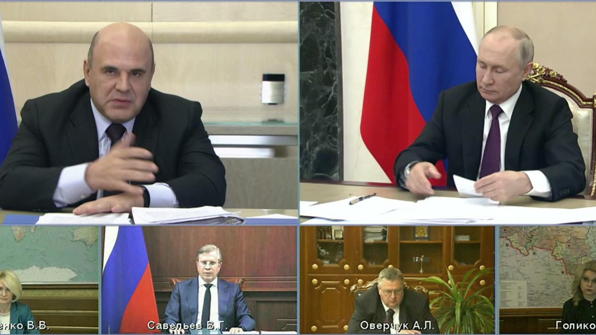 Владимир Путин провёл совещание с членами Правительства