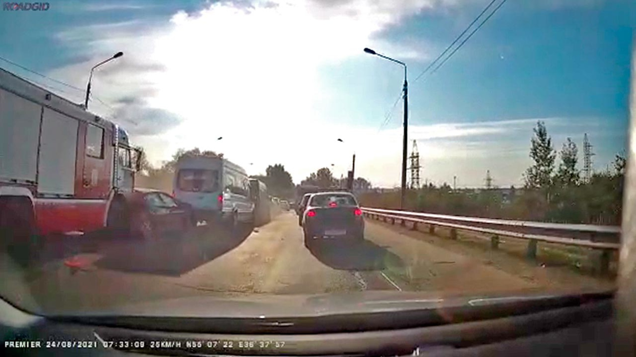 В Обнинске пожарная машина устроила массовое ДТП