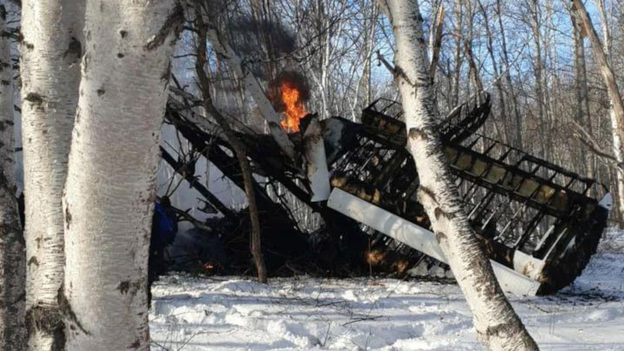 В Сети появились кадры с места крушения Ан-2 на Камчатке