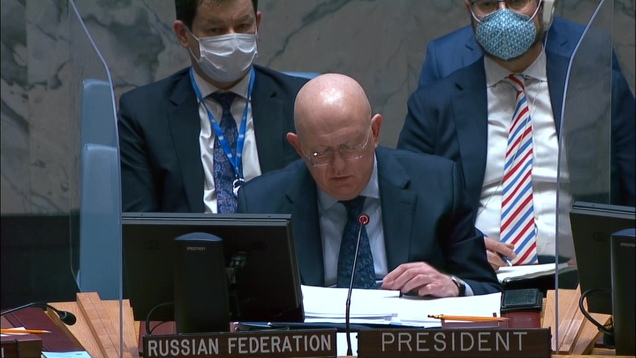 Выступление постпреда РФ при ООН Василия Небензя на заседании Совбеза