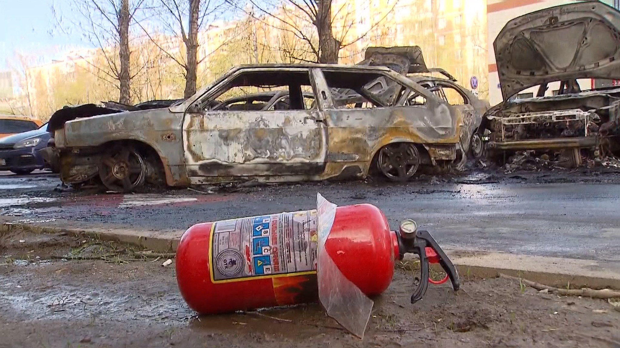 Неизвестный пироман пождег парковку в Москве