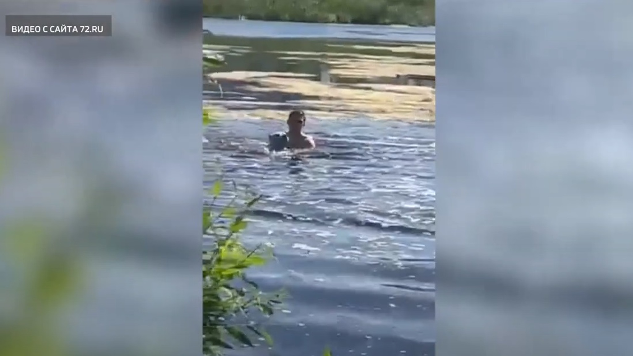 Тюменец спас тонущую в карьере собаку
