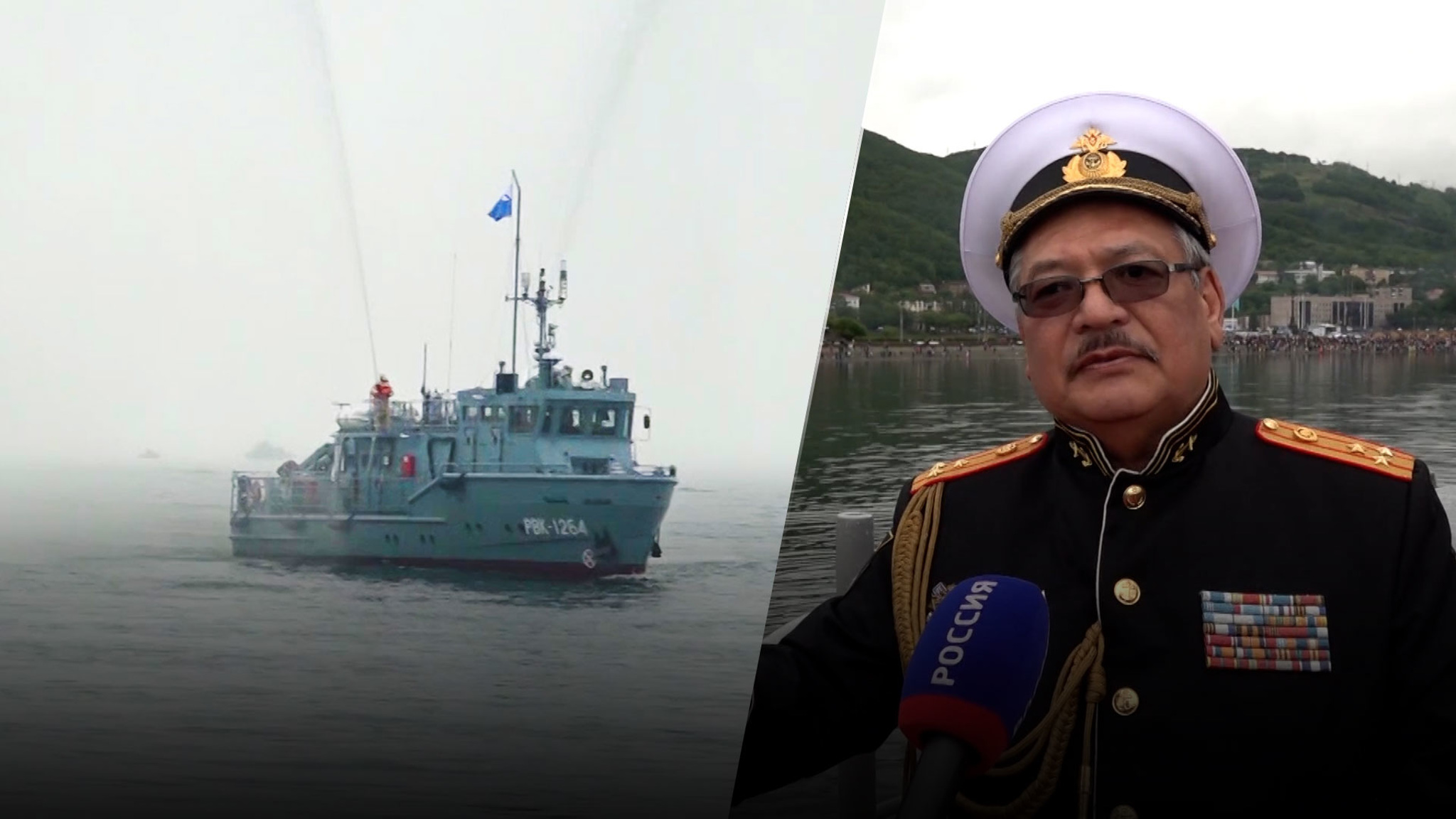 Парадный строй на Камчатке возглавил корвет "Гремящий"