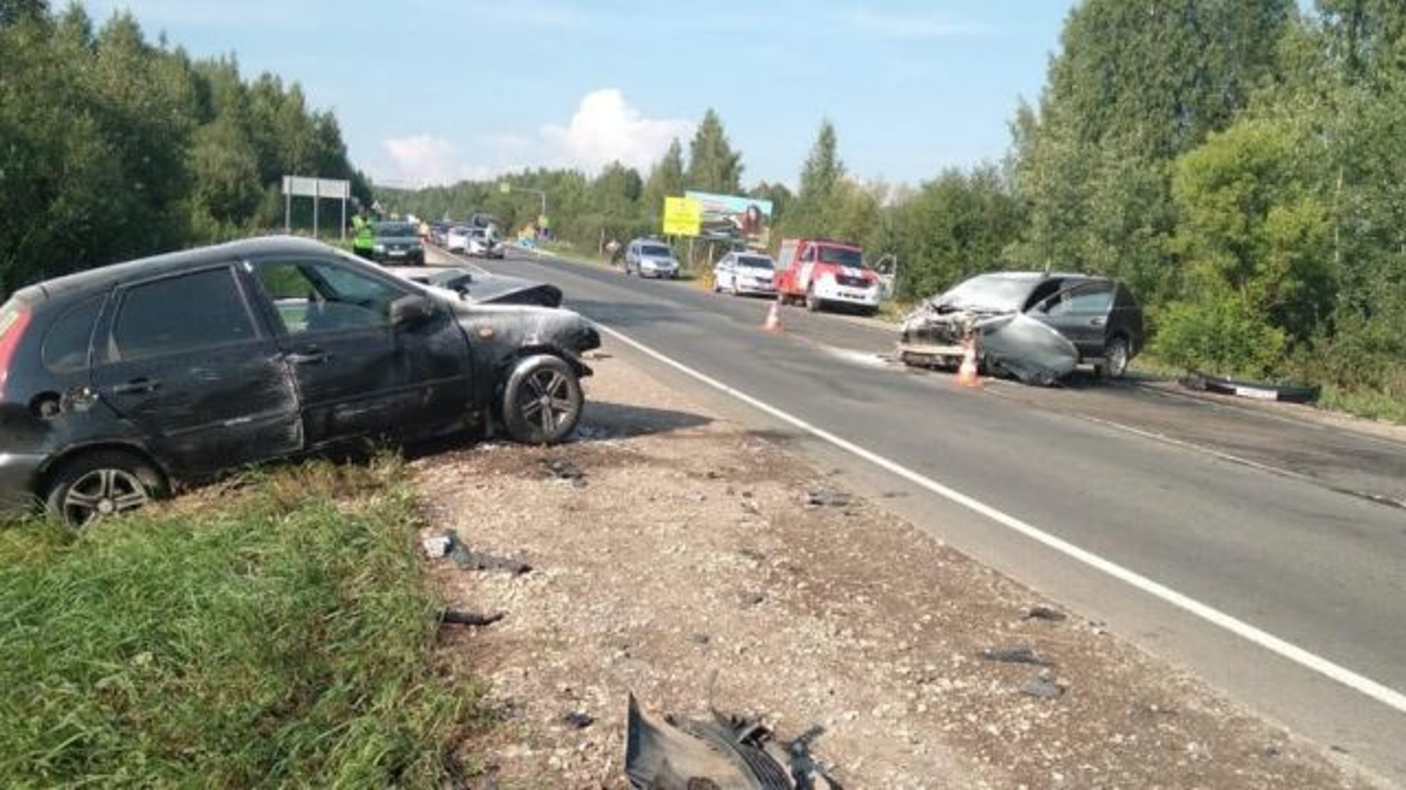 В Кирове произошло ДТП с возгоранием автомобиля и четырьмя пострадавшими