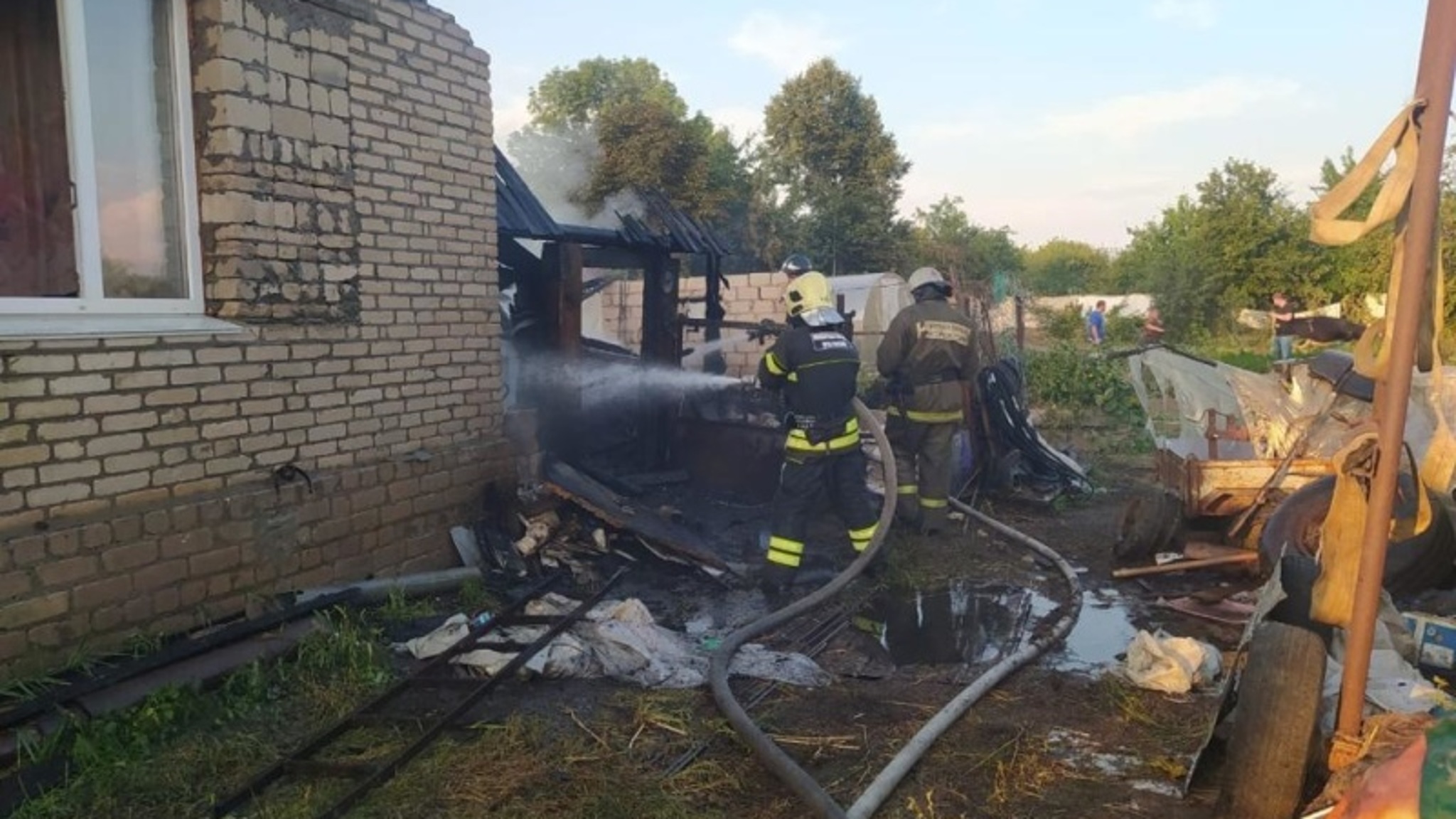 Во Владимирской области при пожаре в деревне Чаадаево пострадал мужчина