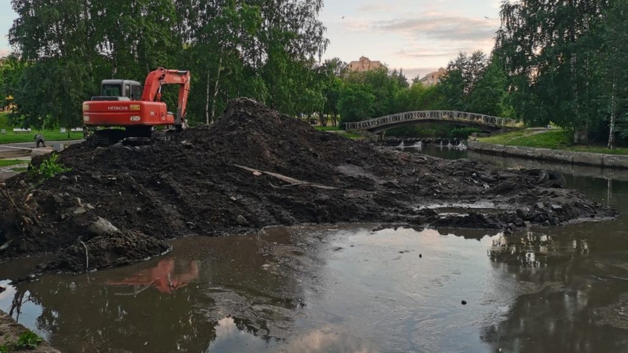 В Петрозаводске завершается очищение русла реки Неглинки