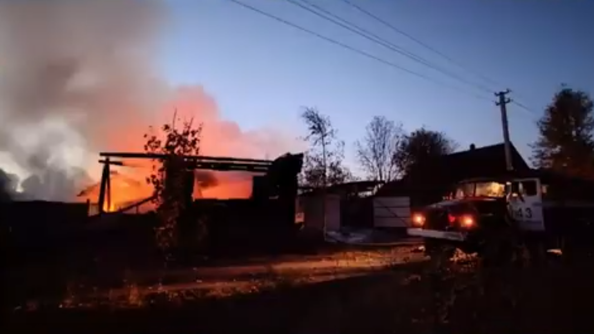 Огонь уничтожил жилой дом в Юринском районе Марий Эл