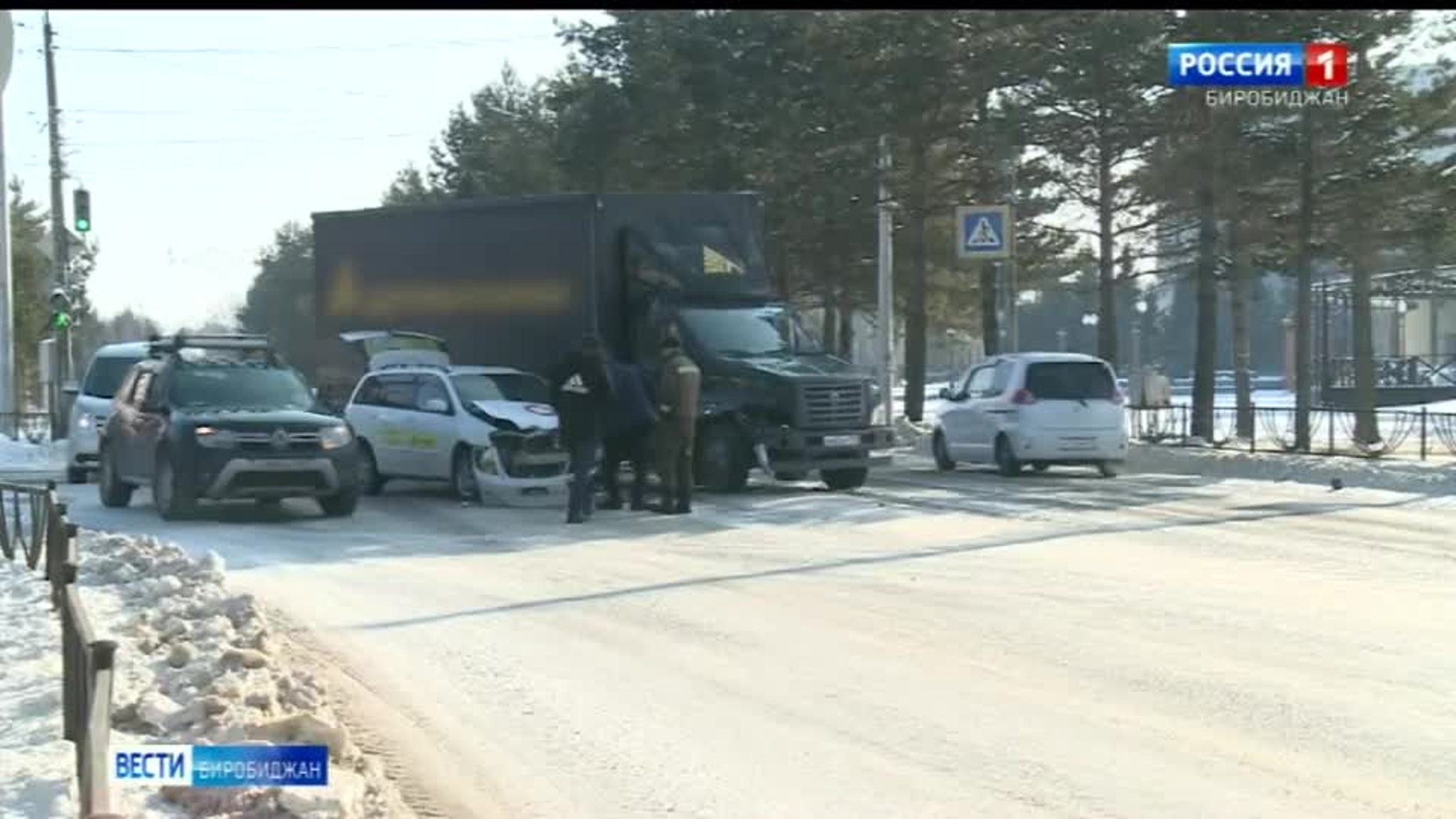 Авария произошла сегодня в центре Биробиджана