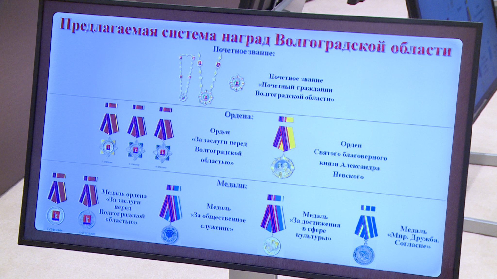 К 2024 году в Волгограде обновят перечень региональных наград