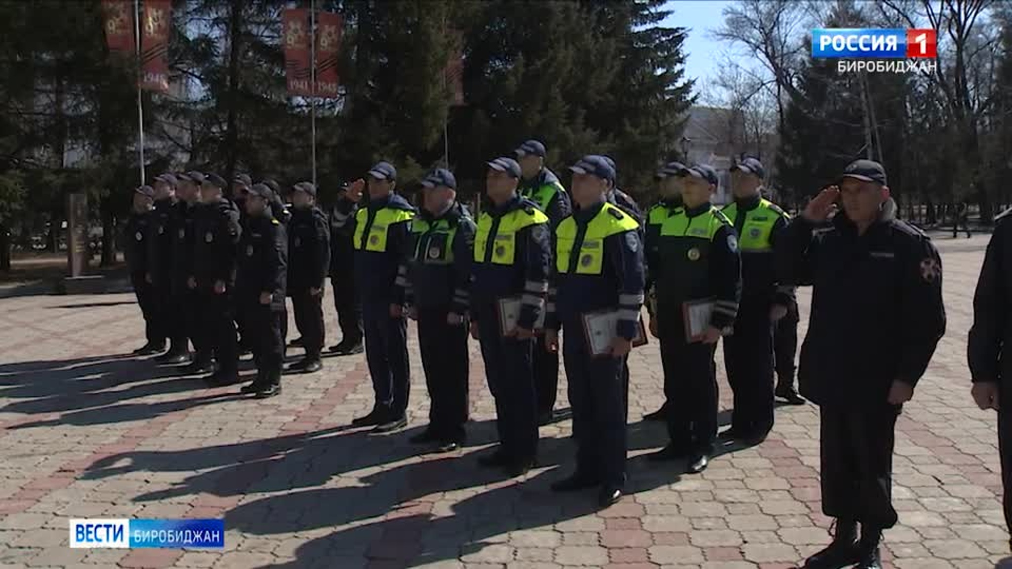 Строевой смотр полиции прошел в Биробиджане