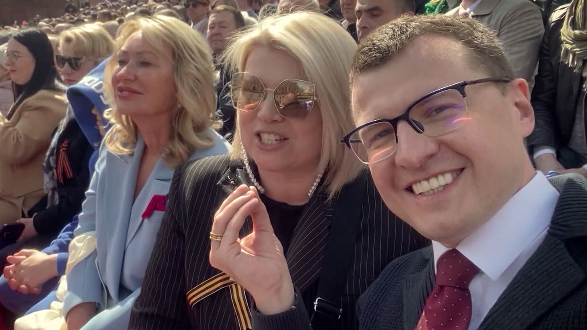 Павел Зарубин с главной трибуны на Красной площади