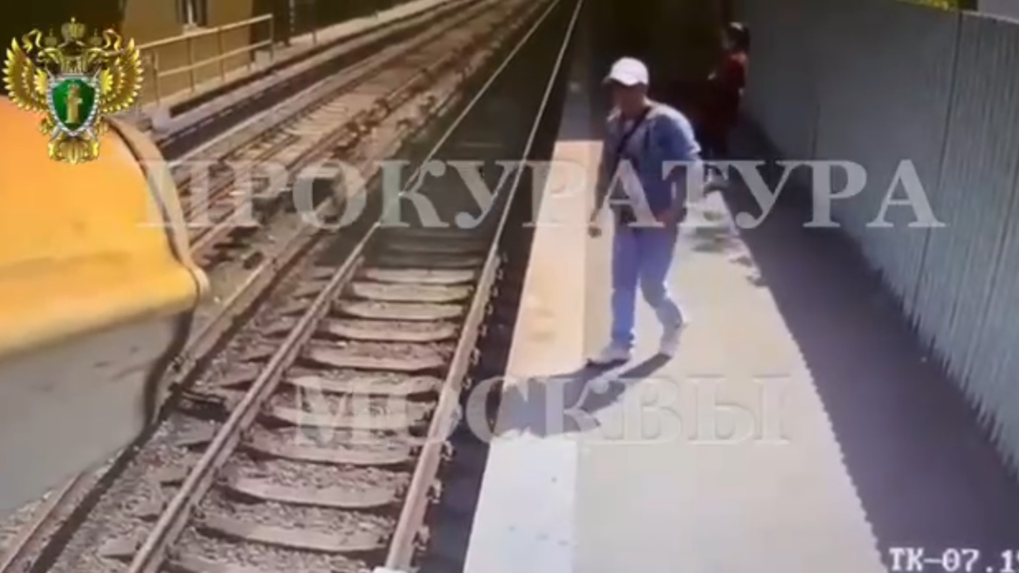 Камеры запечатлели прогулку пассажира московского метро по путям