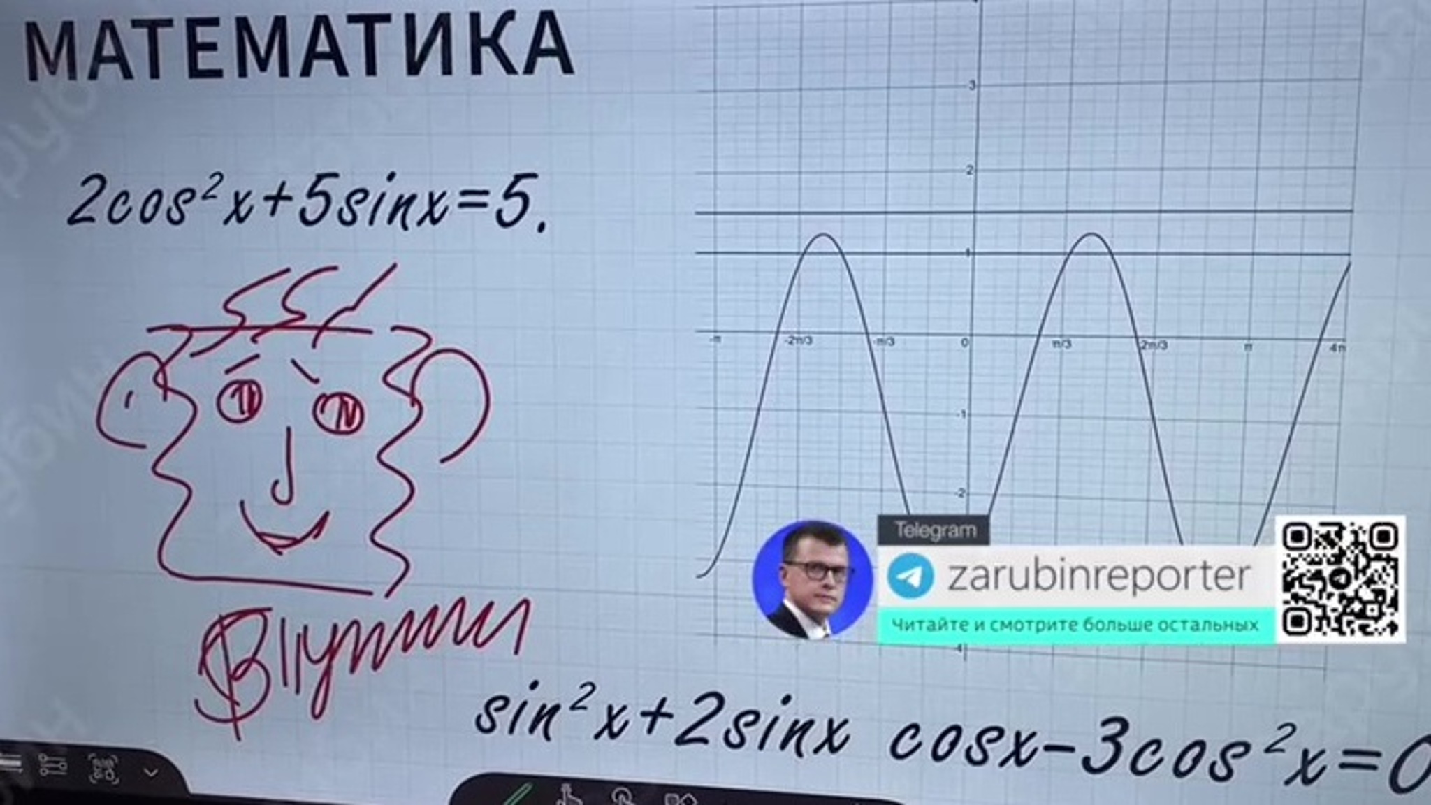 Президент сделал рисунок на интерактивной доске