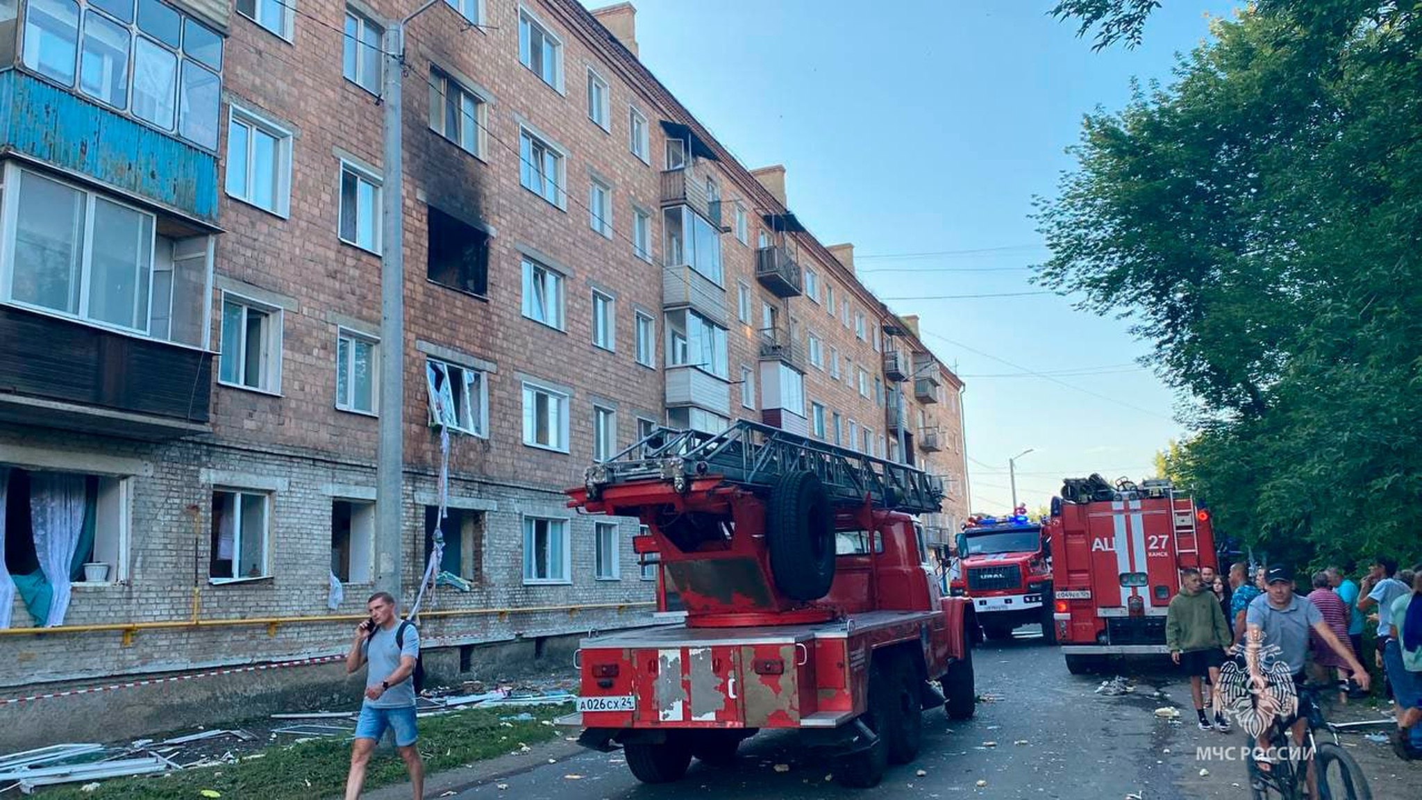 Появилось видео с места взрыва газа в Канске