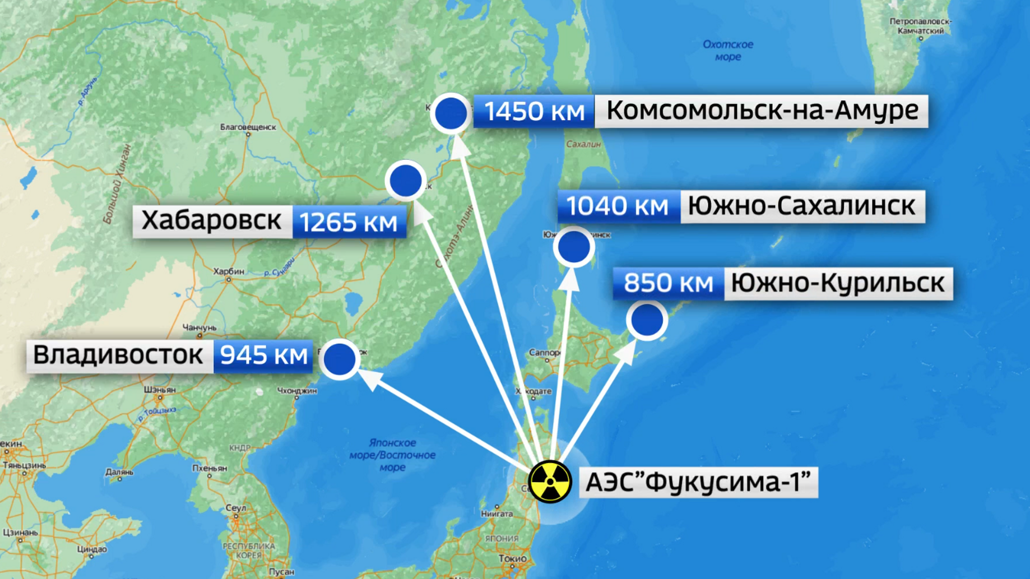 К чьим берегам понесет радиоактивные воды с "Фукусимы-1"?