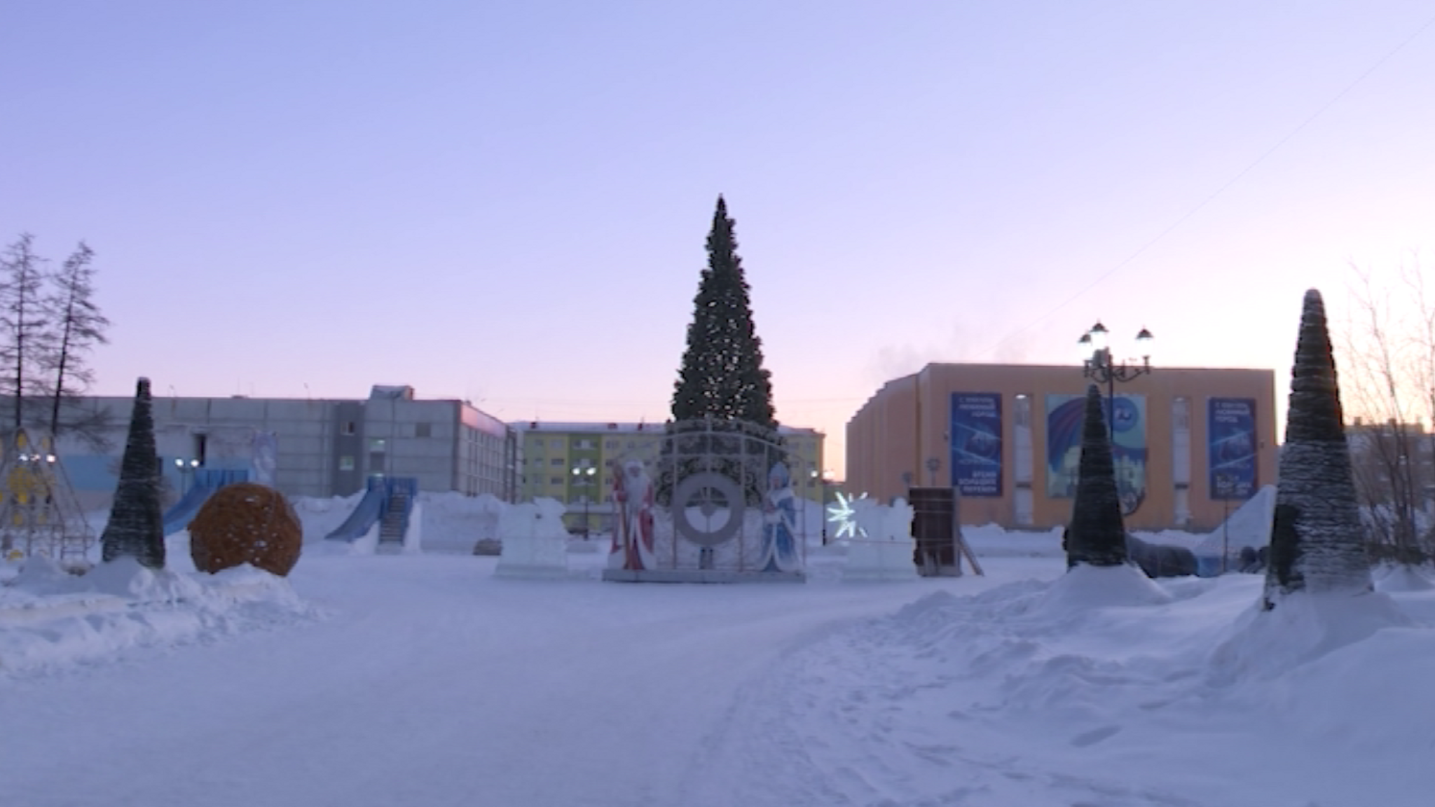 Новогодние городки строят и в отдаленных районах Норильска