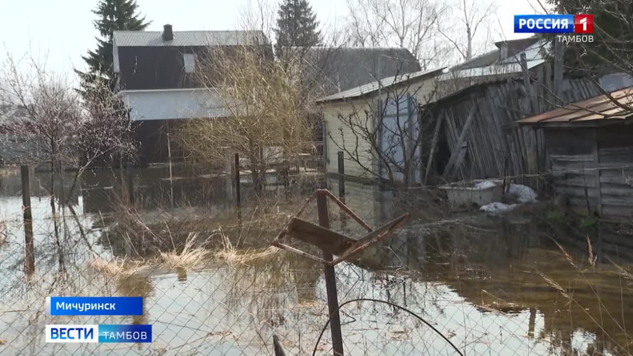 В Мичуринске частные дома уходят под воду