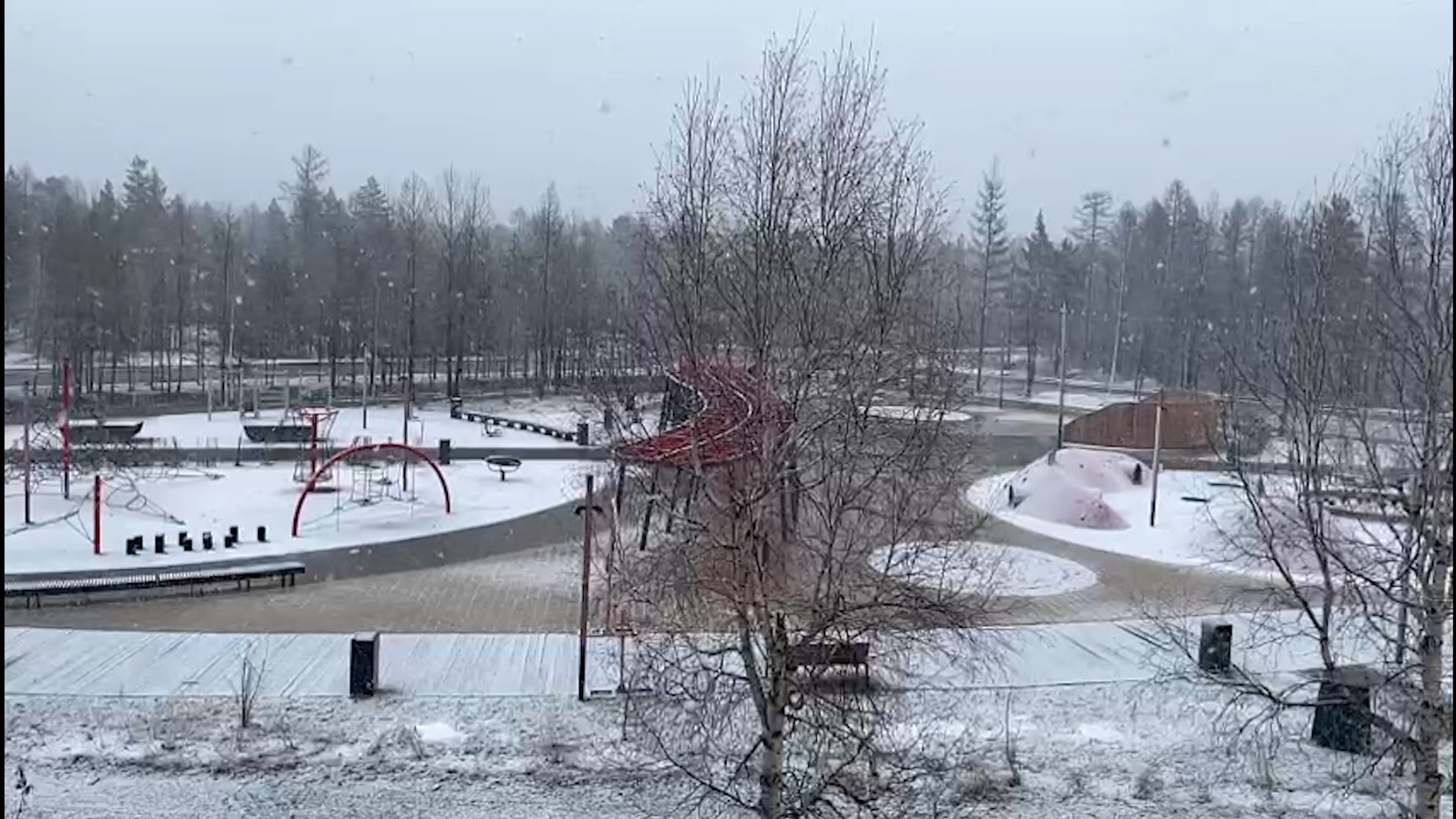 В Новой Чаре 1 мая выпал снег