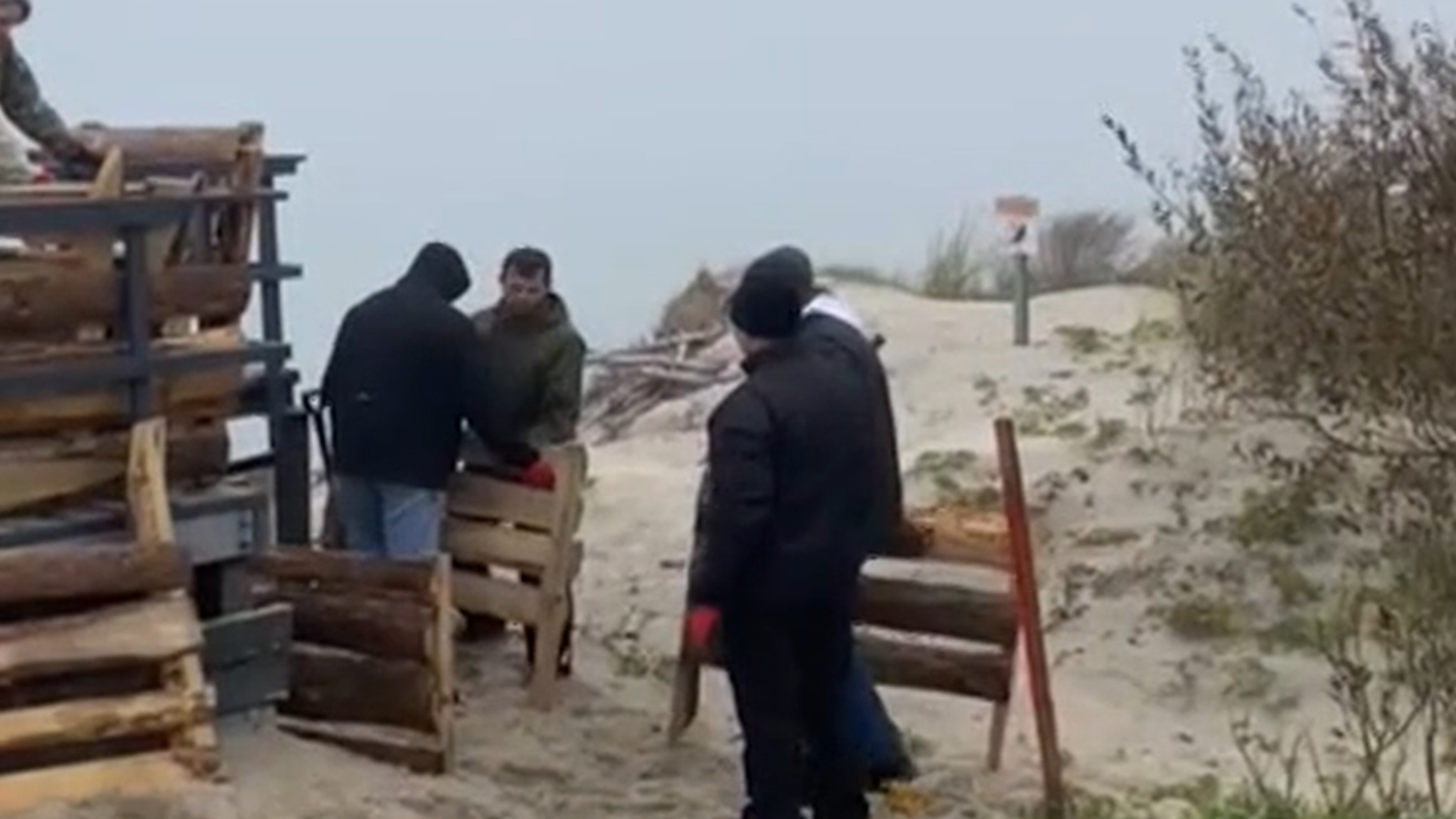 На Куршской косе волонтеры укрепляют дюны от шторма