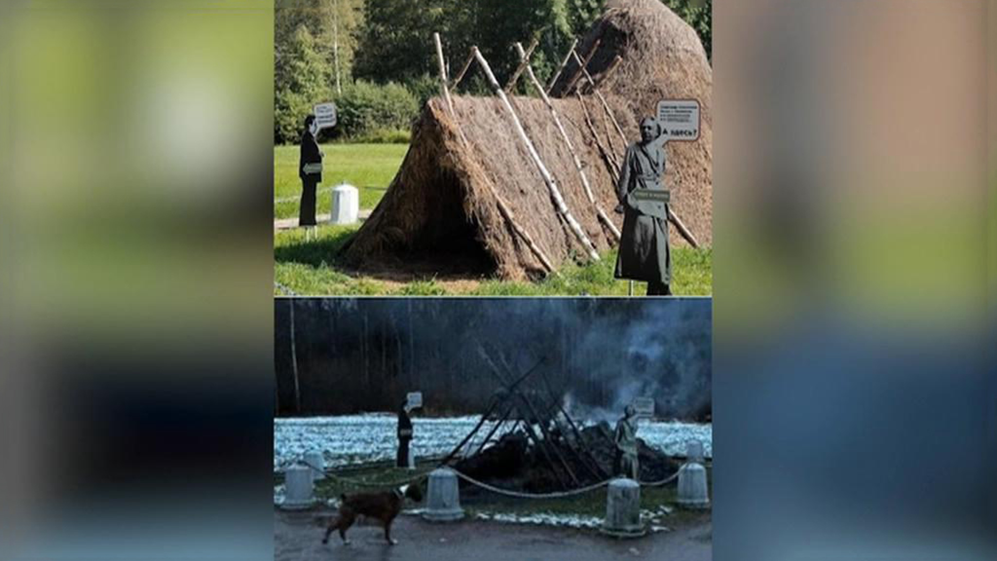 Вандалы сожгли шалаш Ленина под Петербургом