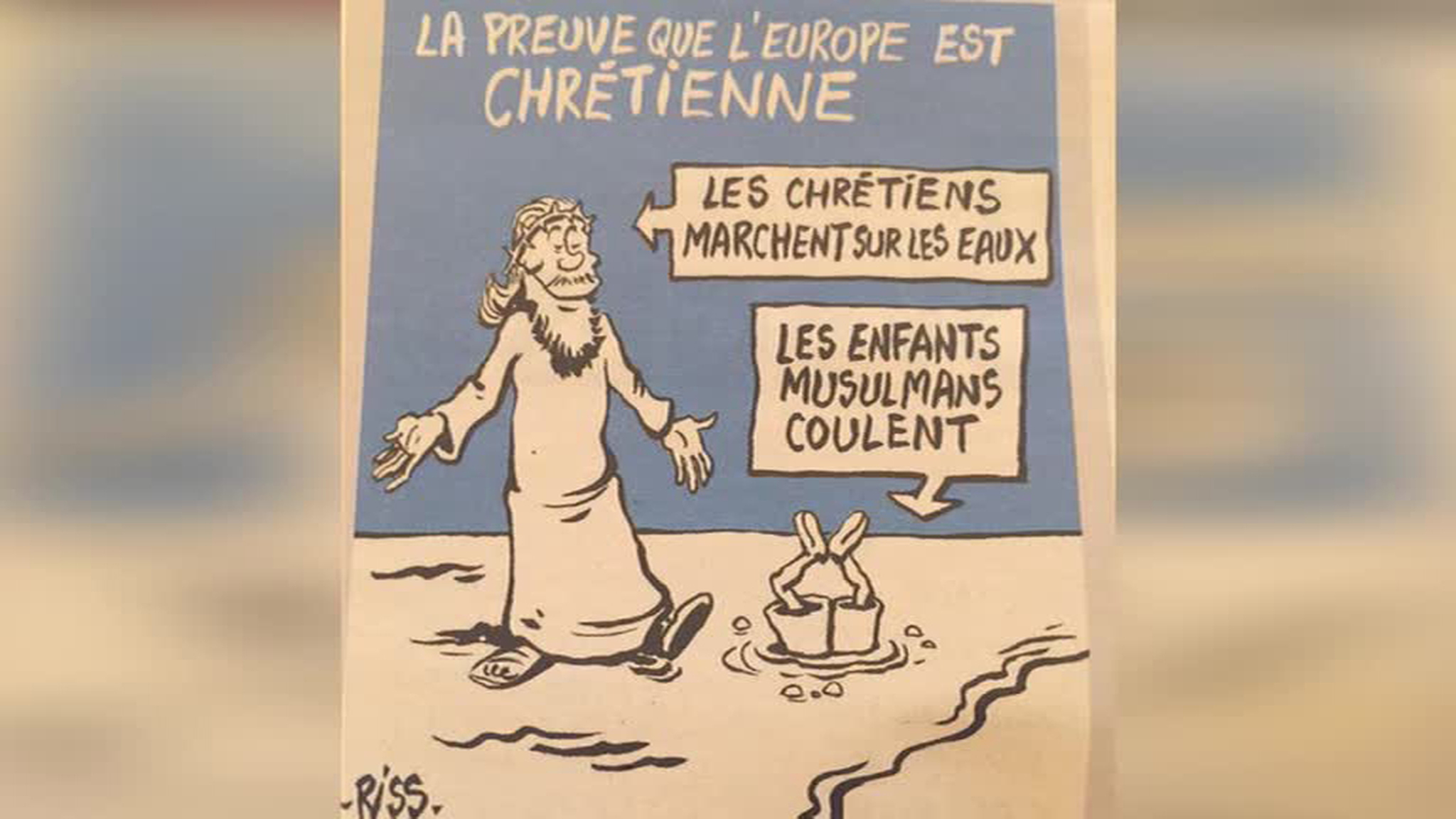 Журнал Charlie Hebdo сделал карикатуры на утонувшего сирийского мальчика