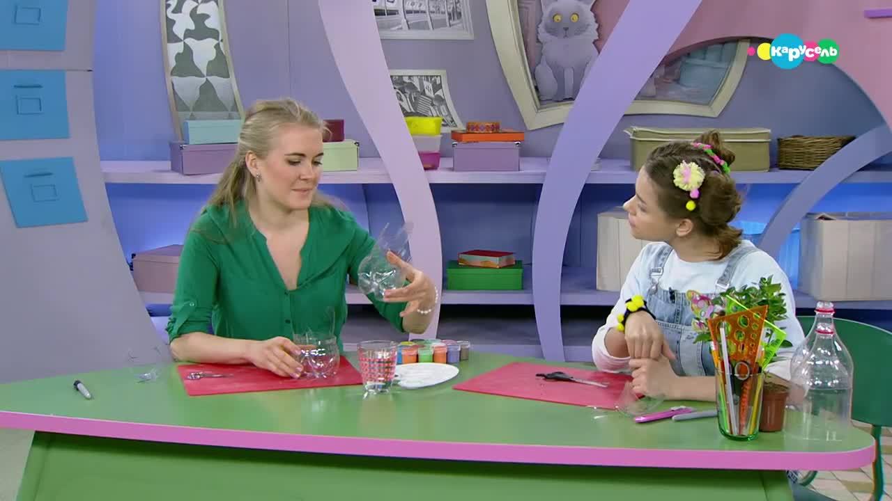 Кашпо из пластиковых бутылок
