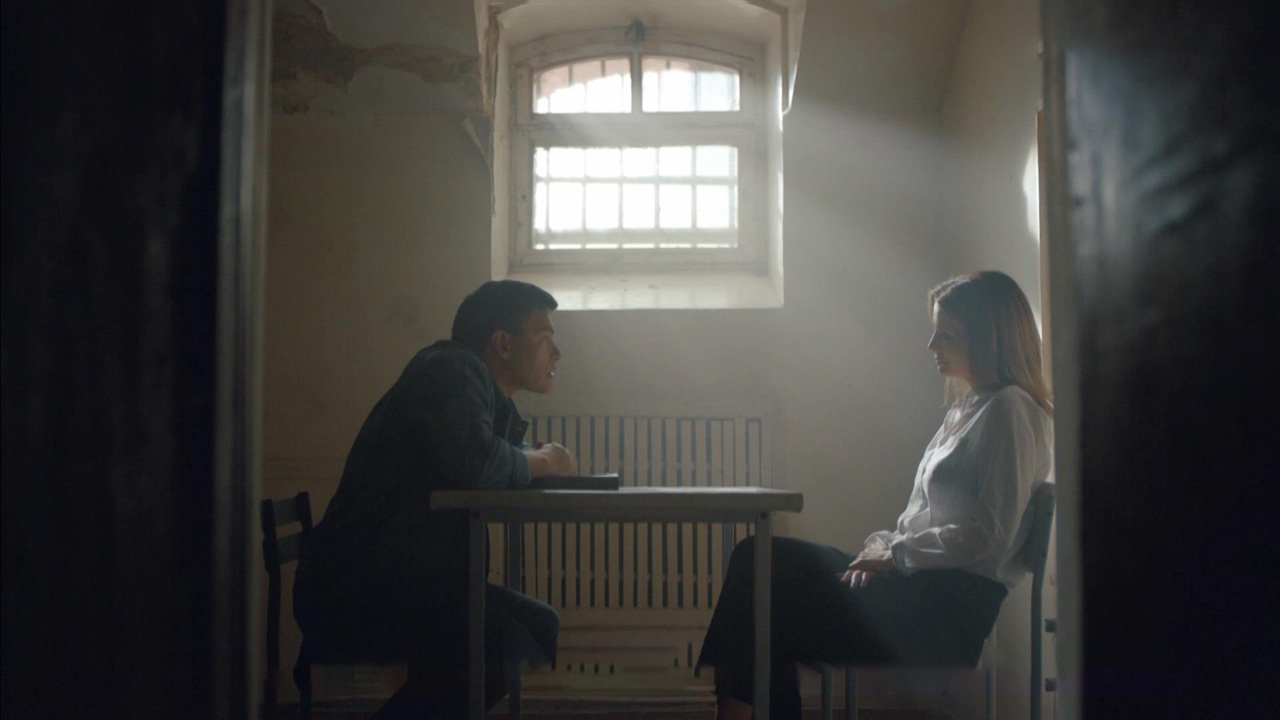 Евгения Крюкова, Полина Филоненко и Евгений Дятлов в детективе "Подражатель"
