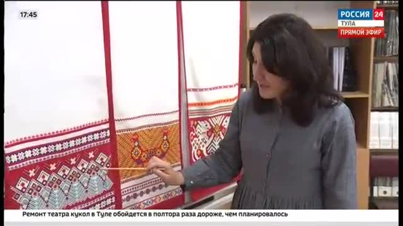 Тулячка вышила самовар на уютной карте России