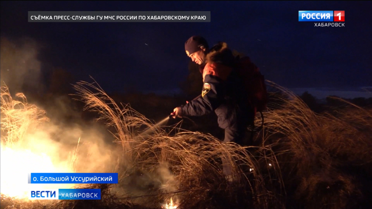 Возгорания на Большом Уссурийском острове ликвидировала оперативная группа МЧС