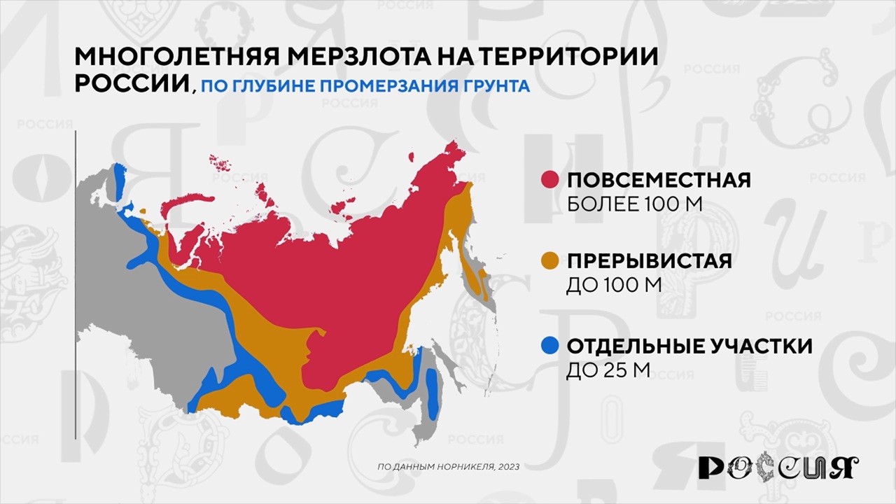 Россия в цифрах. Где распространена многолетняя мерзлота?