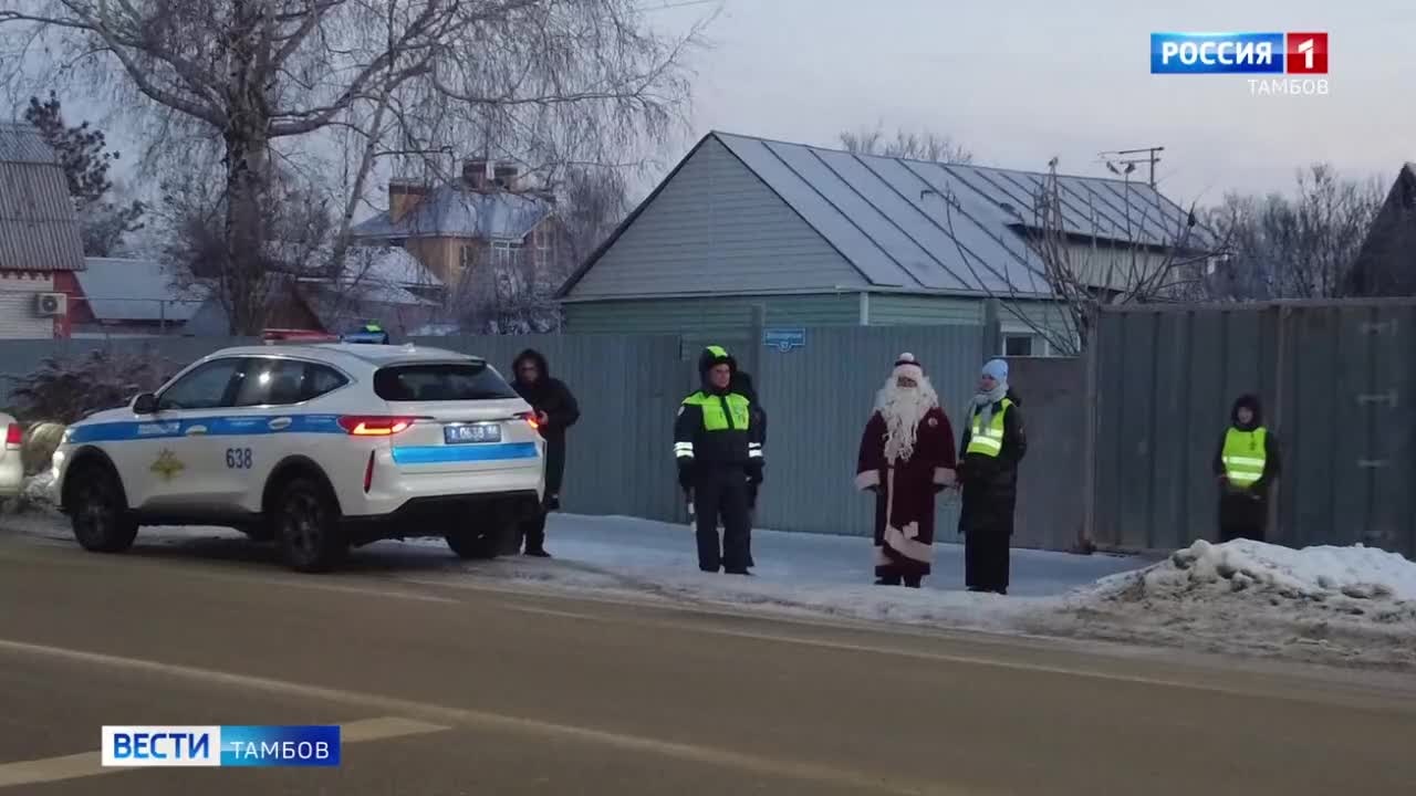 Полицейский Дед Мороз вручил подарки участникам дорожного движения