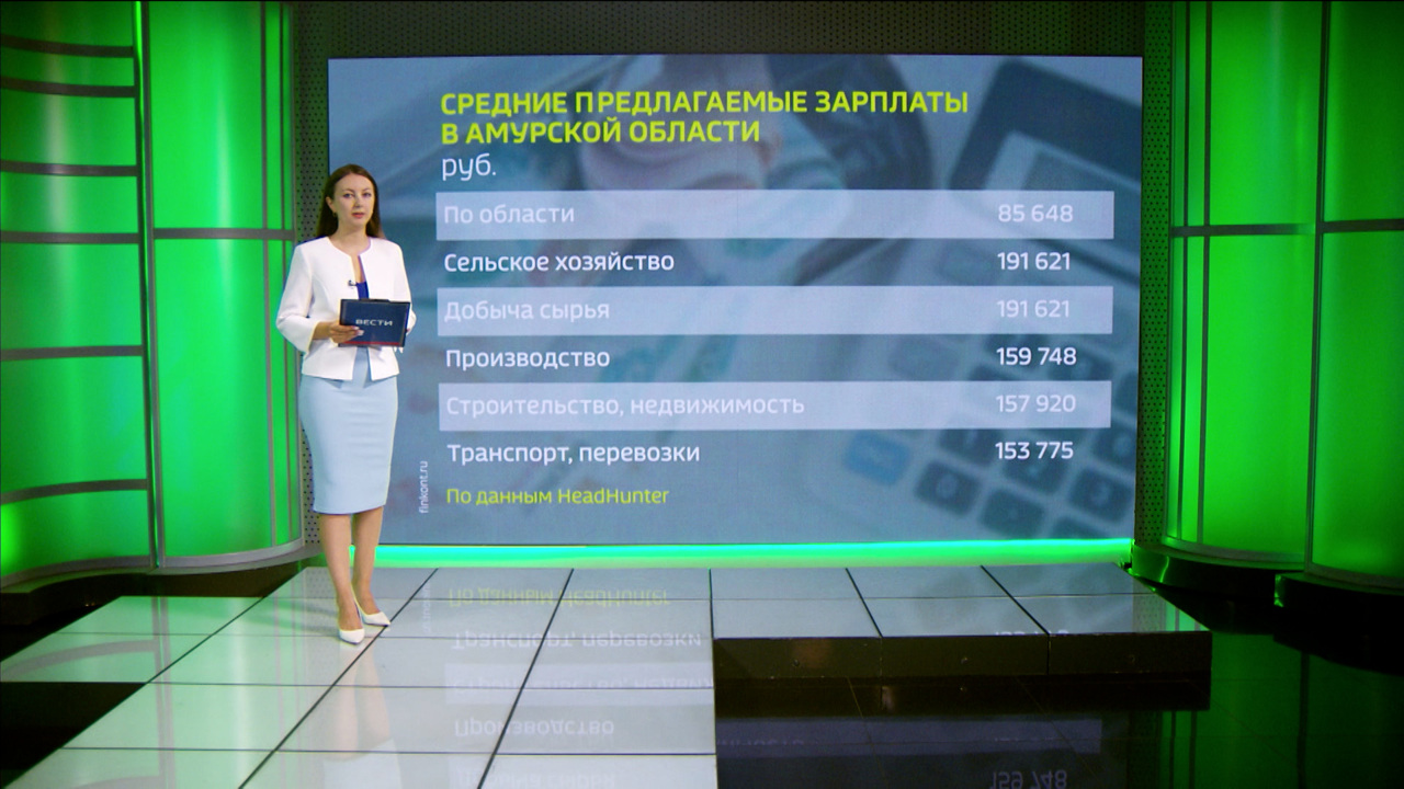 Предлагаемые зарплаты в Амурской области упали за год на 5 процентов