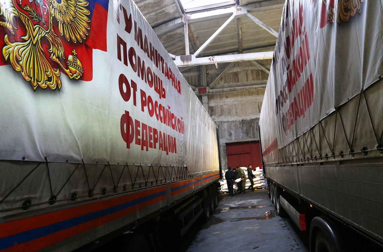 Грузовики гуманитарного конвоя выехали на Украину из Ногинска