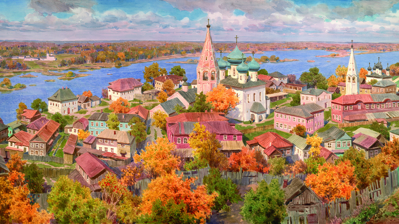 Выставка "Сергей Андрияка. Гимн акварели" в парке "Зарядье"