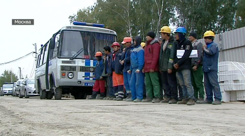 Watch: Russian Police Raids Illegal Immigrant Worksite