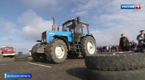 Ukrainians Hide Their Faces as They Secretly Join an Exciting Tractor Race in DNR