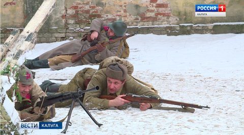Реконструкция освобождения Калуги прошла во дворе краеведческого музея