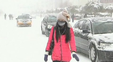 Китай. Снегопад