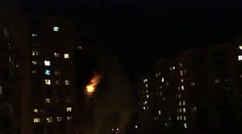 В харьковской 16-этажке произошел пожар с взрывом